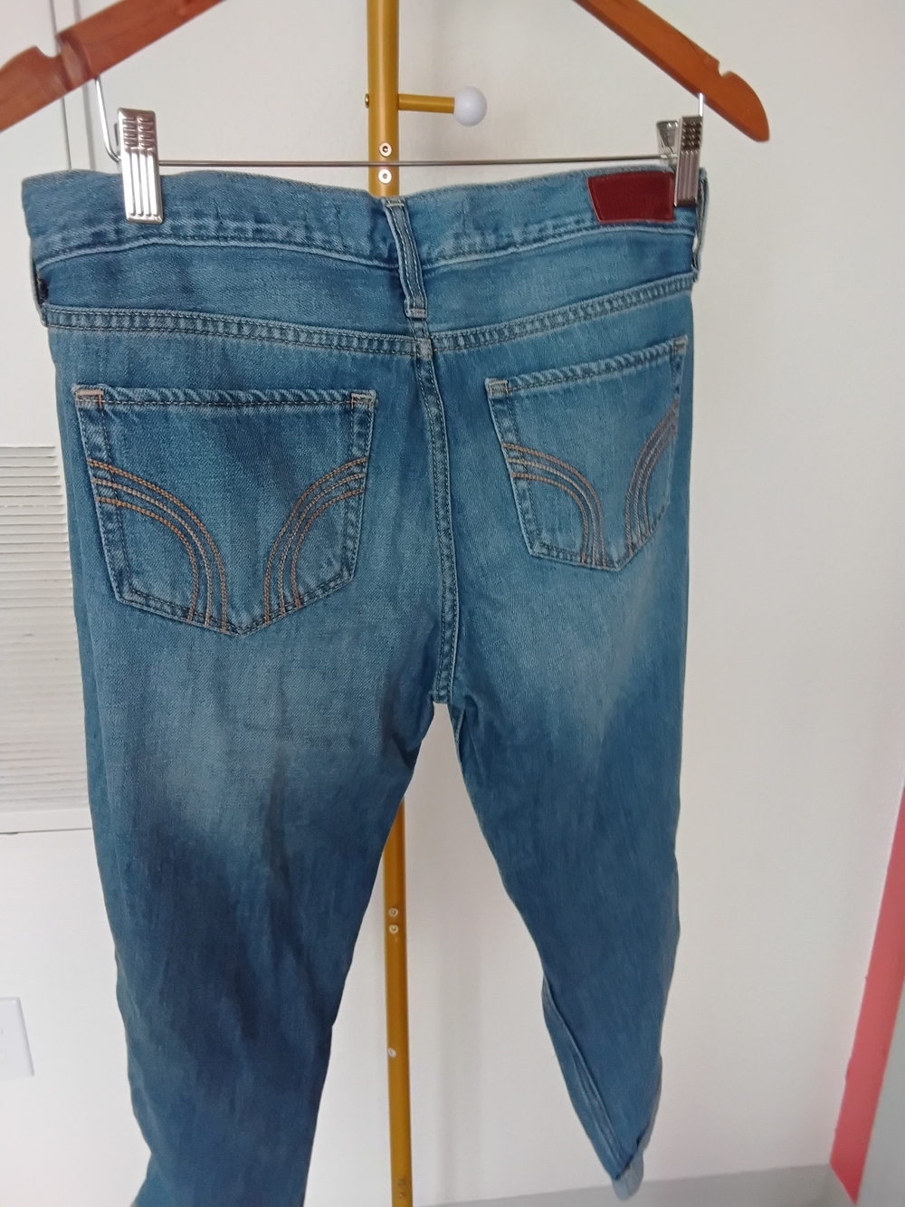 Hollister Light Blue Distressed Low Rise Boyfriend Jeans - Picture 3 of 3